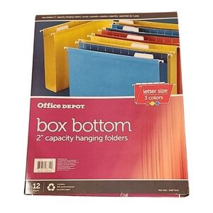 Office Depot Brand Extra Capacity Box Bottom Hanging File Folders, 2", 12-Pk NEW